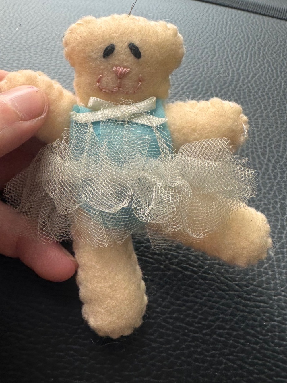 handcrafted felt ballerina teddy bear